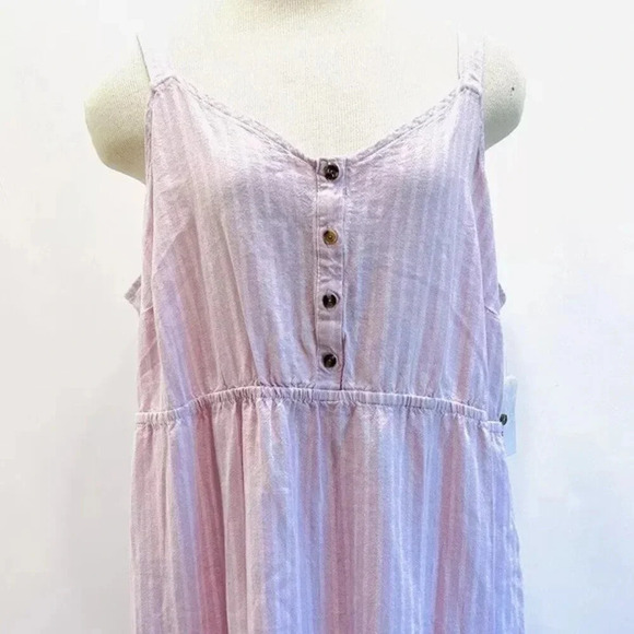 NWT SONOMA Women Sleeveless Pullover Purple Elastic Waist V-Neck Long Dress 2X - Picture 1 of 12